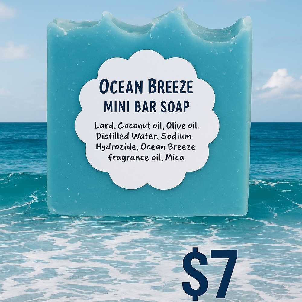 Ocean Breeze Mini Bar Soap — Handmade Cold Process